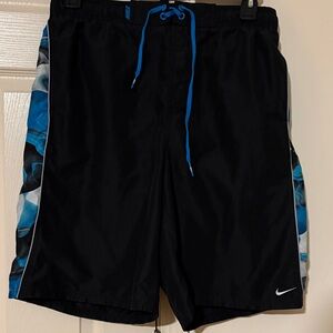 Nike Black Shorts with Blue Accents